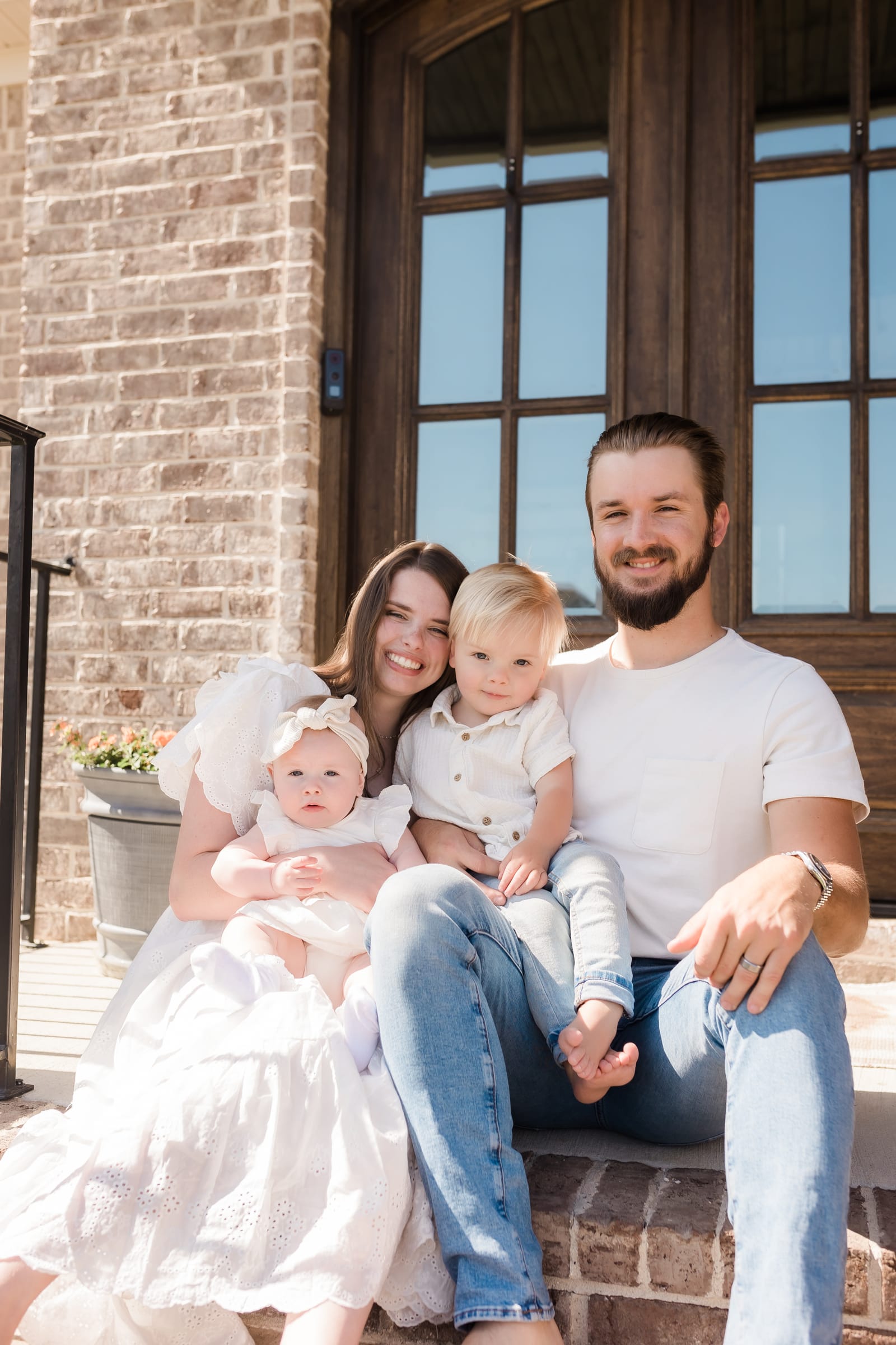 Behind the scenes — Chloe laughing in golden light